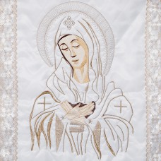 Комплект погребальный с вышивкой "Богородица в цвете"