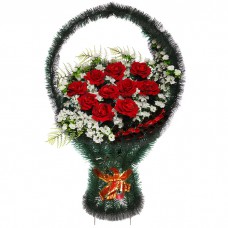 К21 (120 см) Корзина ритуальная №21 "Розы"
